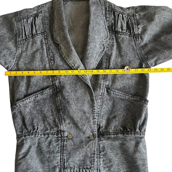 Acid Wash Denim Jacket Oversized Slouchy 80s Style Unbranded Grunge Look S/Med - Picture 6 of 8